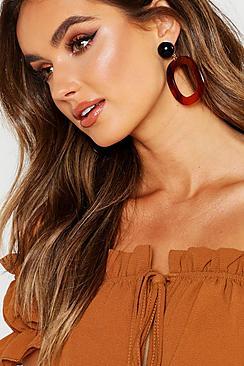 Boohoo Two Tone Tortoiseshell Resin Earrings
