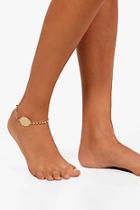 Boohoo Jane Leaf Diamante Detail Anklet