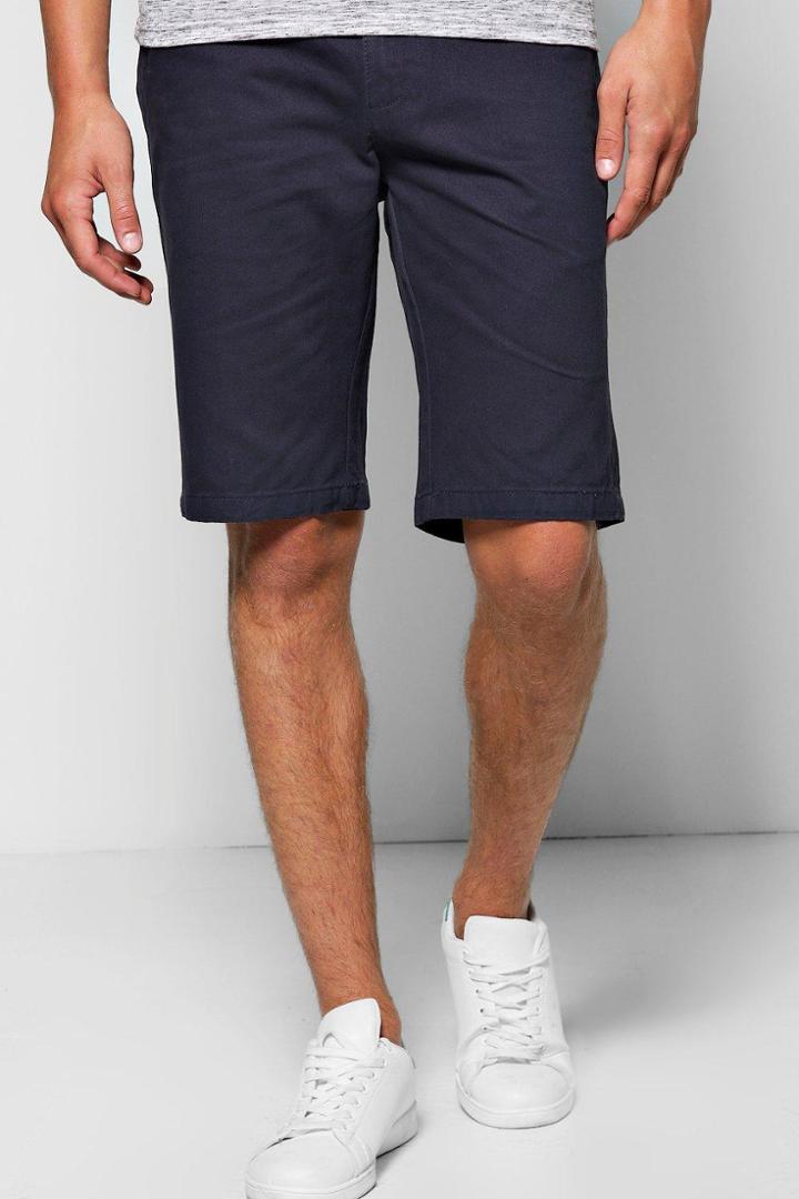 Boohoo Navy Chino Shorts Navy