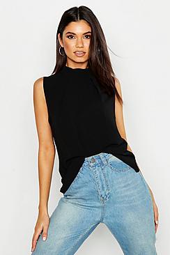 Boohoo High Neck Sleeveless Blouse