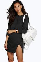 Boohoo Roxanne Slit Detail Bodycon Sweat Dress