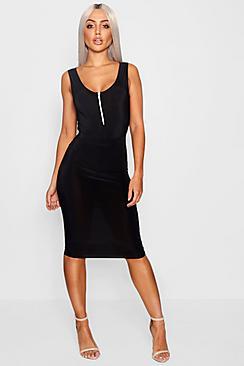 Boohoo Sarah Slinky Midi Skirt