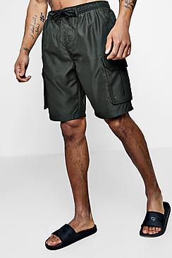 Boohoo Swim Shorts With Cargo Pockets