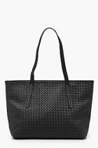 Boohoo Mia Woven Effect Pu Tote Bag