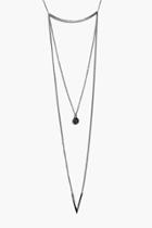 Boohoo Lacey Choker And Skinny Layered Necklace Set Silver
