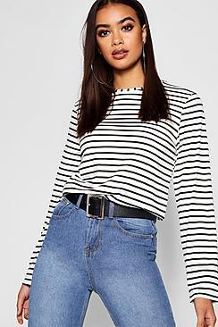Boohoo Stripe Long Sleeve T-shirt