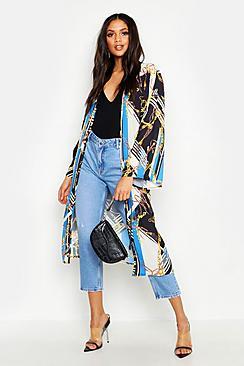 Boohoo Tall Chain Print Midi Kimono