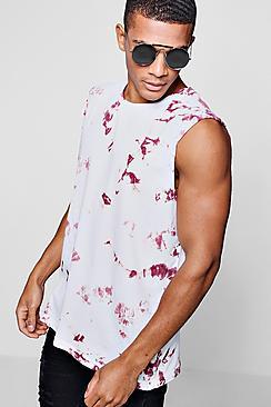 Boohoo Tye Dye Raw Edge Tank