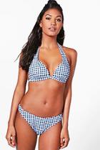 Boohoo Durban Mix & Match Gingham Moulded Triangle Top