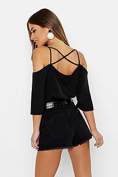 Boohoo Petite Strappy Back Basic Woven Cami