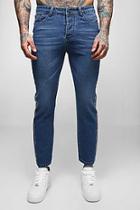 Boohoo Skinny Fit Cropped Jeans With Side Tape