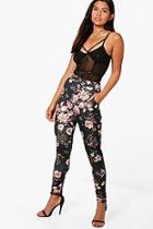 Boohoo Floral Stretch Skinny Trousers