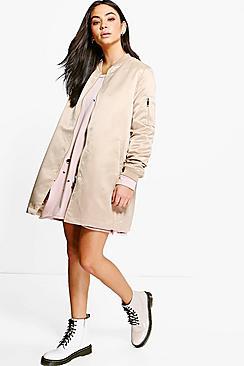 Boohoo Emilia Bomber Jacket Longline