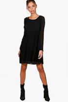 Boohoo Pleated Shift Dress