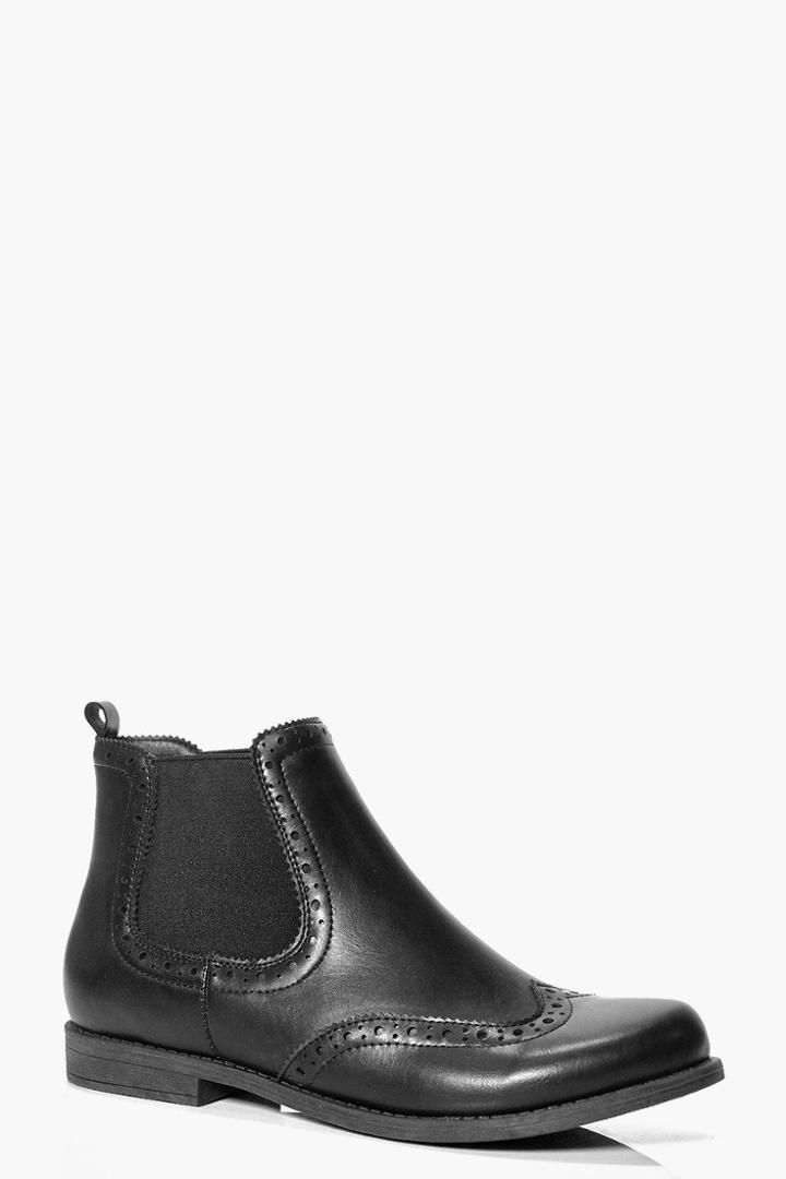 Boohoo Alicia Pinpunch Chelsea Boot Black
