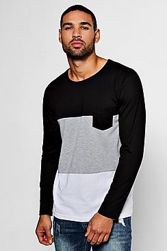 Boohoo Long Sleeve Colour Block T-shirt