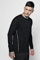Boohoo Long Sleeve Zip T-shirt With Step Hem