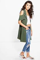 Boohoo Lillie Sleeveless Duster With Sleeve Detail