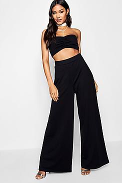 Boohoo Sarah Wide Leg Ruched Bandeau Co-ord