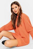 Boohoo Oversized Crew Neck Soft Knit Mini Dress