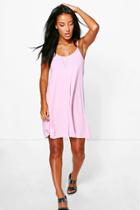 Boohoo Lucy Textured Swing Dress Pink