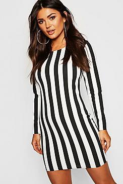 Boohoo Wide Stripe Bodycon Dress