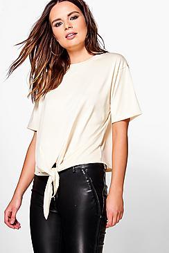 Boohoo Rachel Tie Waist T-shirt