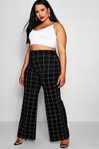 Boohoo Plus Check Wide Leg Trouser