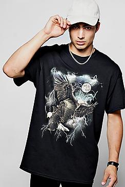 Boohoo Oversized Eagle Print T Shirt