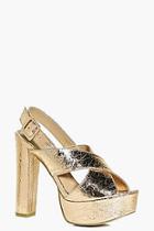 Boohoo Molly Cross Front Slingback Platform