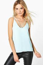 Boohoo Millie Caged Strappy Woven Cami