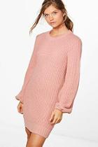 Boohoo Tall Lexi Bubble Sleeve Knitted Dress