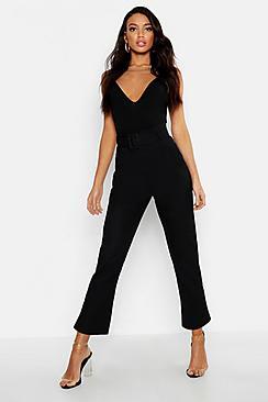 Boohoo Linen Mix Paperbag Belted Trouser