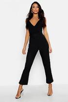 Boohoo Linen Mix Paperbag Belted Trouser