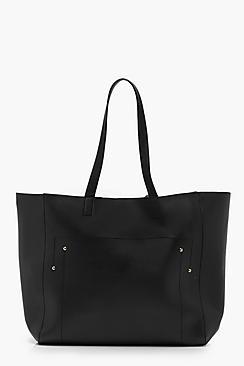 Boohoo Mia Stitch And Stud Tote