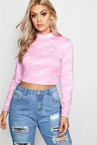 Boohoo Plus Kelly Au Revoir High Neck Crop Top