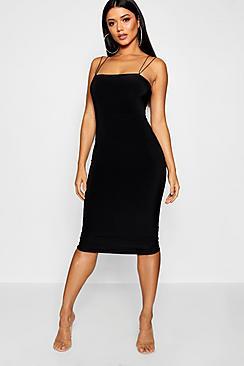 Boohoo Nia Slinky Square Neck Midi Dress