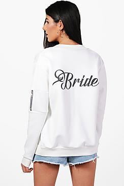 Boohoo Kelly Bride Bomber Jacket