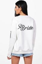 Boohoo Kelly Bride Bomber Jacket