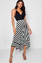 Boohoo Contrast Stripe Full Midi Skirt