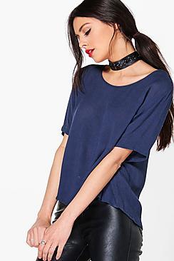 Boohoo Victoria Crinkle Boxy Tee
