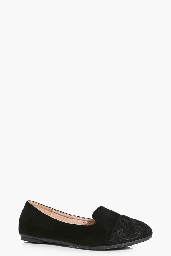 Boohoo Sofia Slipper Toe Cap Ballet Black