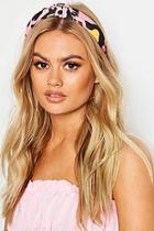 Boohoo Yellow & Pink Leopard Knot Headband