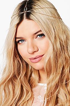 Boohoo Evelyn Crystal Pendant Chain Drop Head Chain