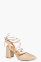 Boohoo Sarah Wrap Up Sling Back Court Shoe Nude