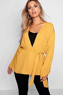 Boohoo Plus Wide Sleeve Kimono