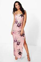 Boohoo Josey Slinky Floral Print Maxi Dress