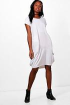 Boohoo Ash Jersey/ Woven Mix Oversized Midi Dress