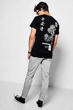 Boohoo Oriental Back Print T Shirt
