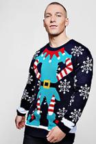 Boohoo Elf Knitted Christmas Jumper